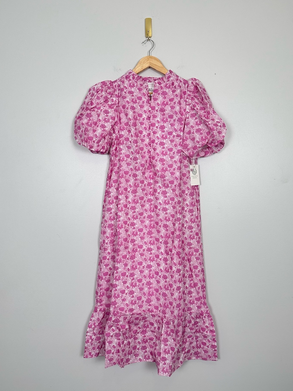 HYACINTH HOUSE Pink & White Floral Mimi Midi Dress | NWT | Size Small - Picture 2 of 11